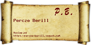 Percze Berill névjegykártya